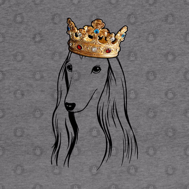 Afghan Hound Dog King Queen Wearing Crown by millersye